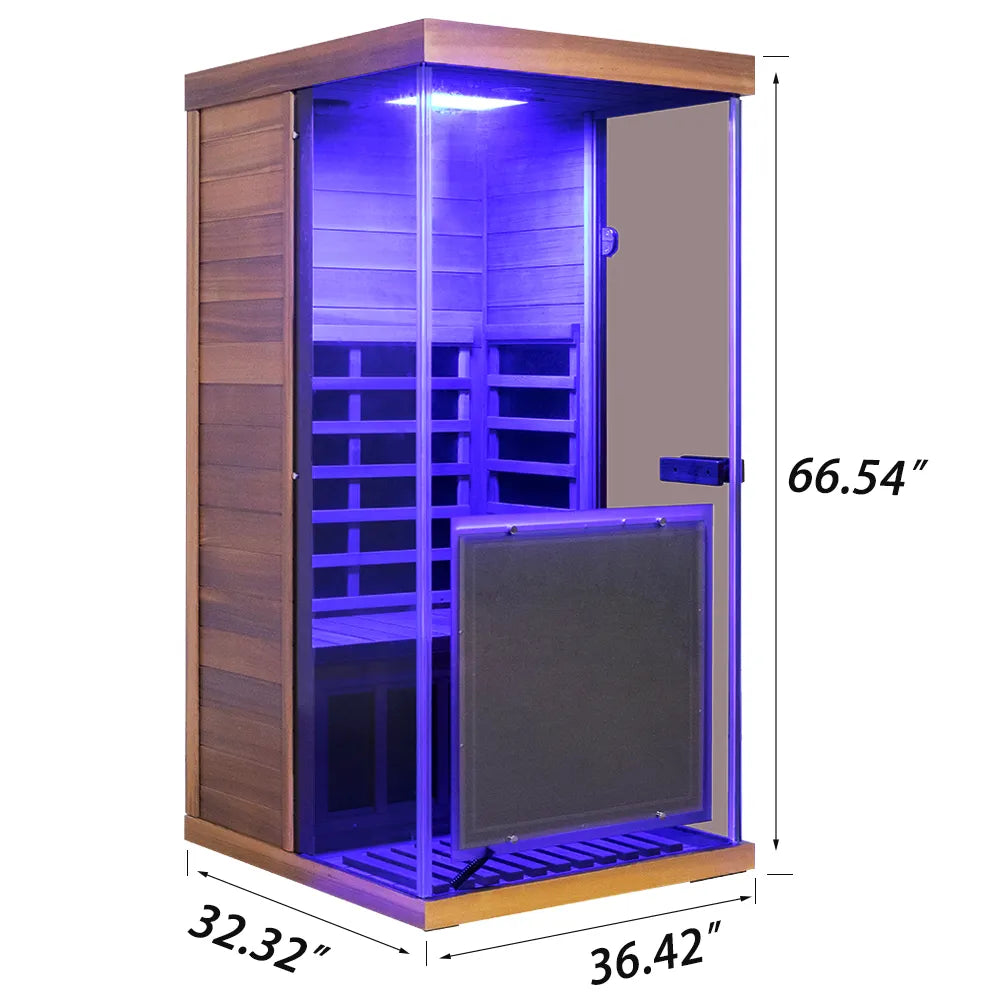 Wizzisaunas 909MX Mini 1 Person Red Cedar Infrared Sauna